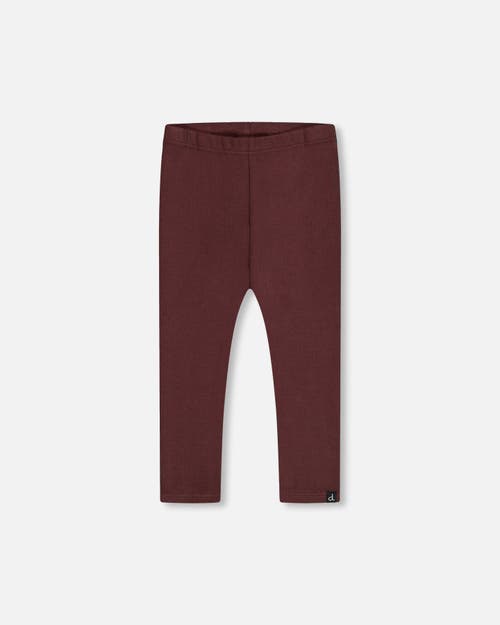 DEUX PAR DEUX DEUX PAR DEUX LITTLE GIRL'S RIB LEGGINGS DARK BROWN
