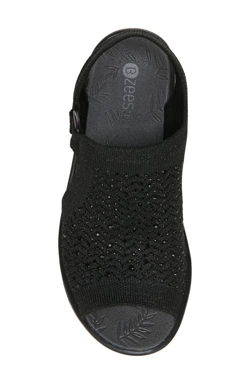 Shop Bzees Star Bright Knit Wedge Sandal In Black/black Engineered Knit