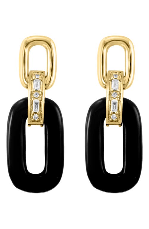 Effy Onyx & Diamond Link Drop Earrings In Black