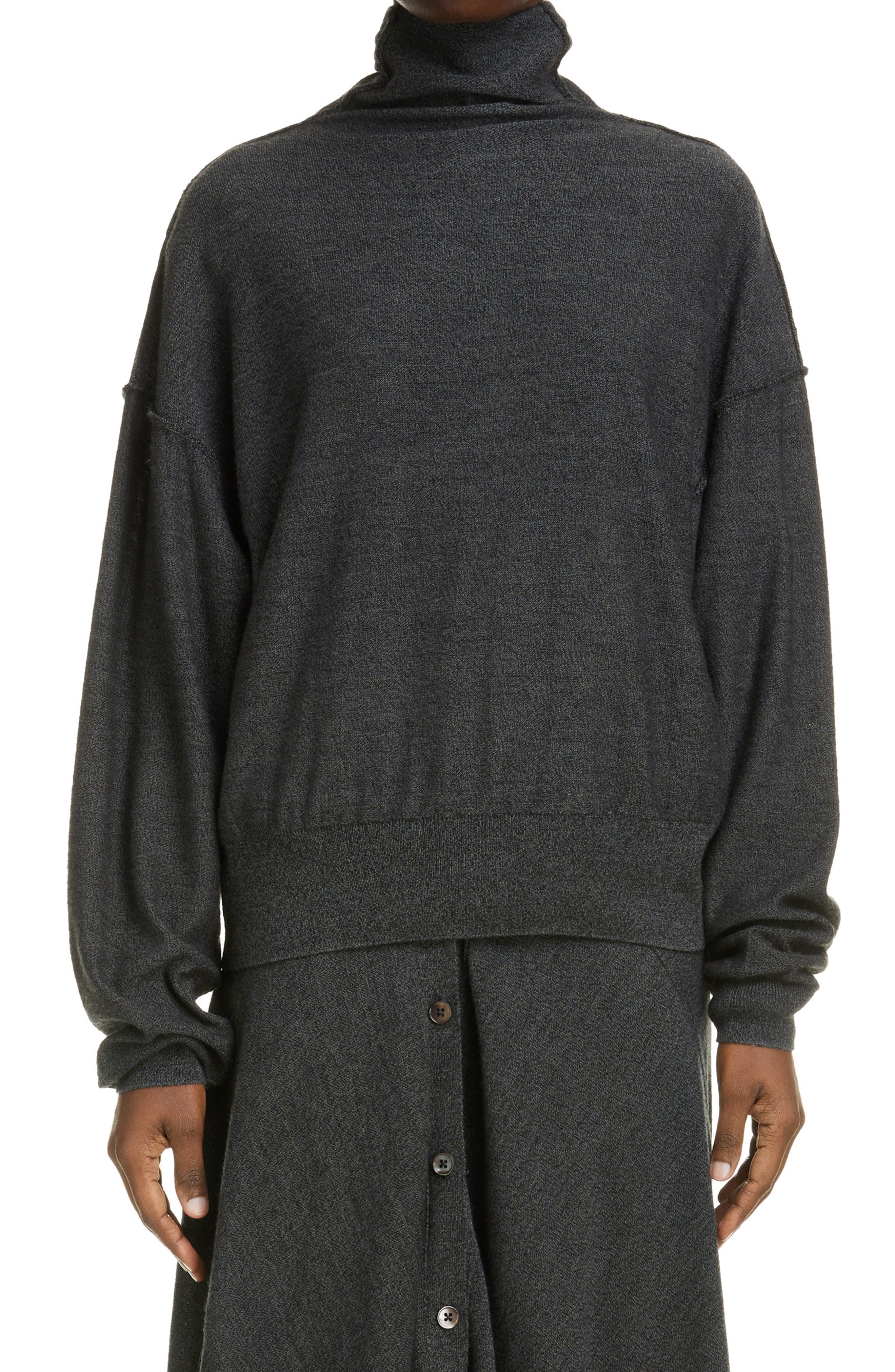 Lemaire Reversible Funnel Neck Wool Sweater | Smart Closet