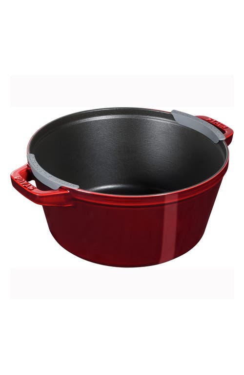 Staub 4-piece Stackable Enameled Cast Iron Cookware Set In Grenadine