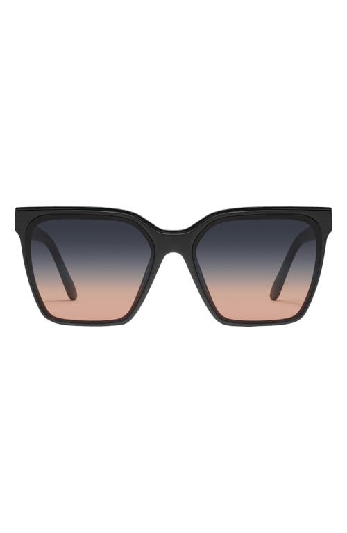Level Up 51mm Square Sunglasses in Matte Black/Black Fade Coral