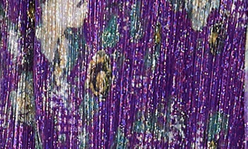 Shop Dress The Population Kirsi Metallic Floral Long Sleeve Minidress In Violet Multi