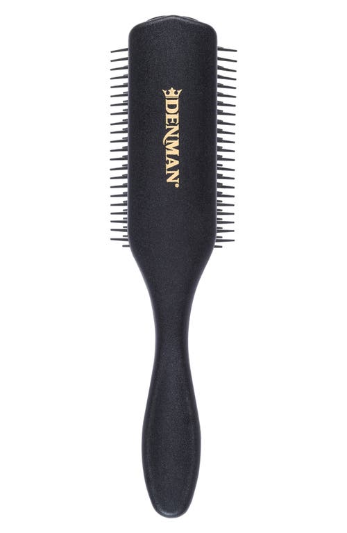 Denman D4 Original Styler 9-row Hairbrush In Black With Black Pad