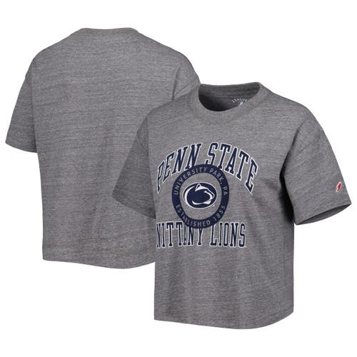 Women's League Collegiate Wear Heather Gray Penn State Nittany Lions Intramural Midi Seal Tri-Blend T-Shirt