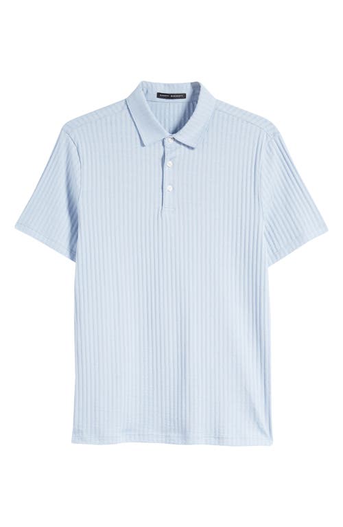 Mozart Slim Fit Jacquard Polo in Light Blue