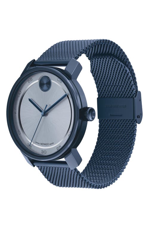 Shop Movado Bold Access Mesh Strap Watch, 41mm In Grey/blue