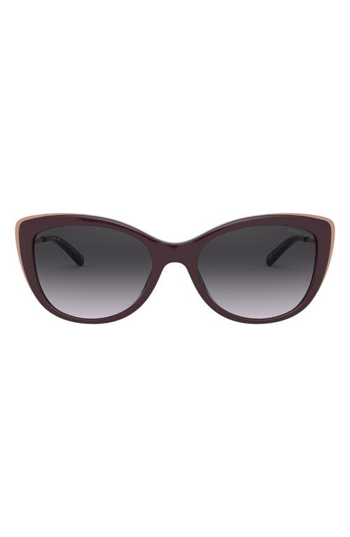 Michael Kors 55mm Gradient Cat Eye Sunglasses In Cordovan/dark Grey Gradient