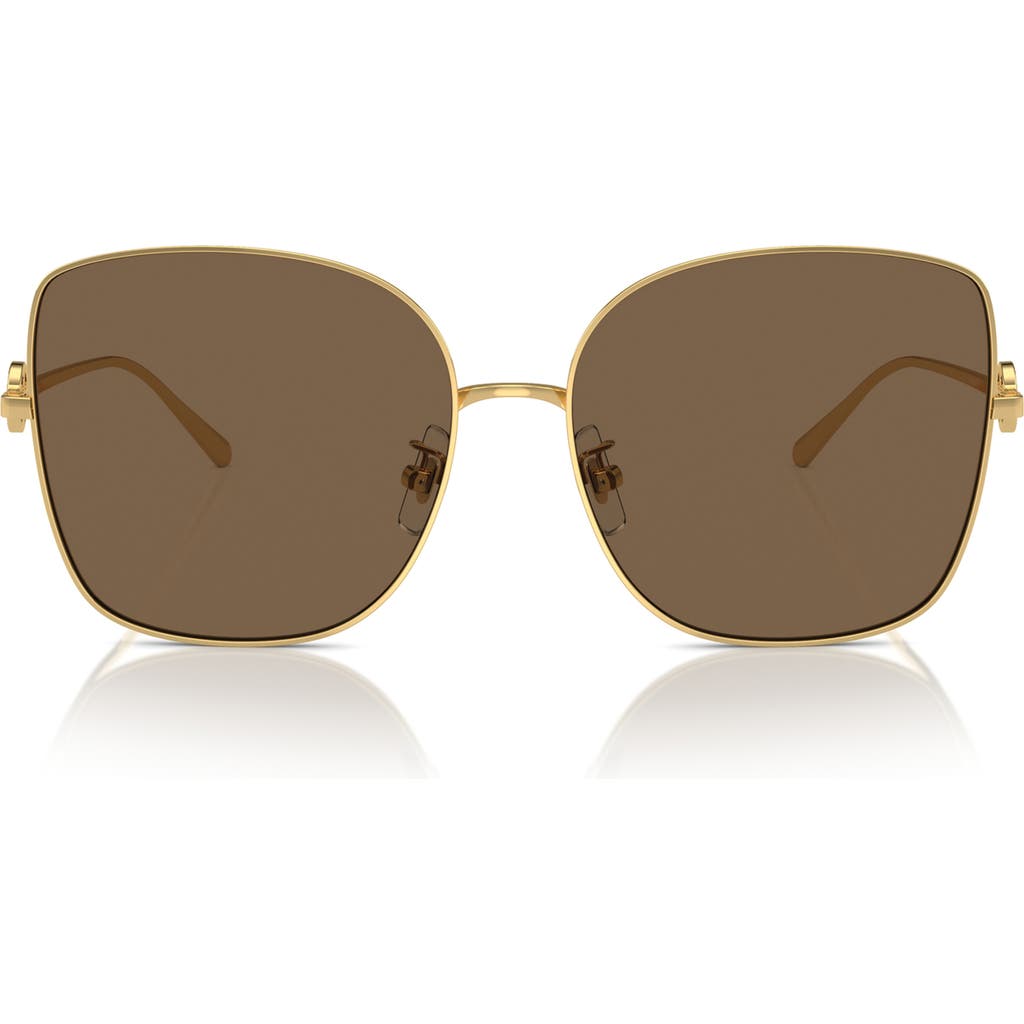 Tory Burch 60mm Oversize Butterfly Sunglasses In Gold