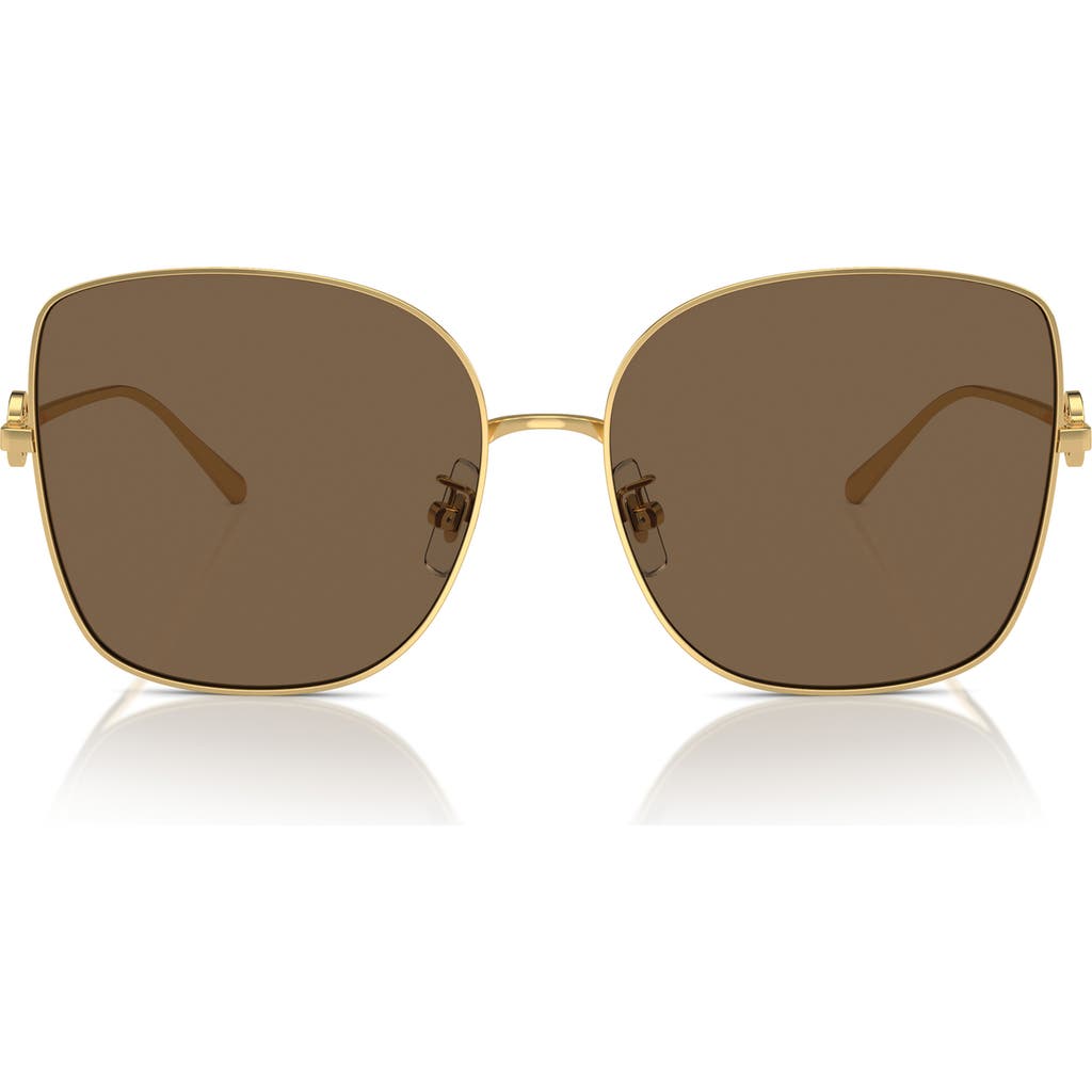 Tory Burch 60mm Oversize Butterfly Sunglasses In Gold/gold