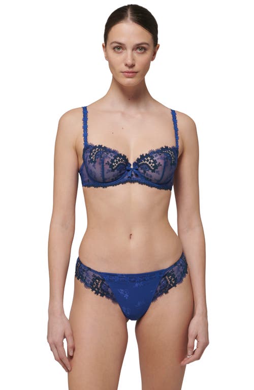 Shop Simone Perele Wish Underwire Demi Bra In Electric Blue