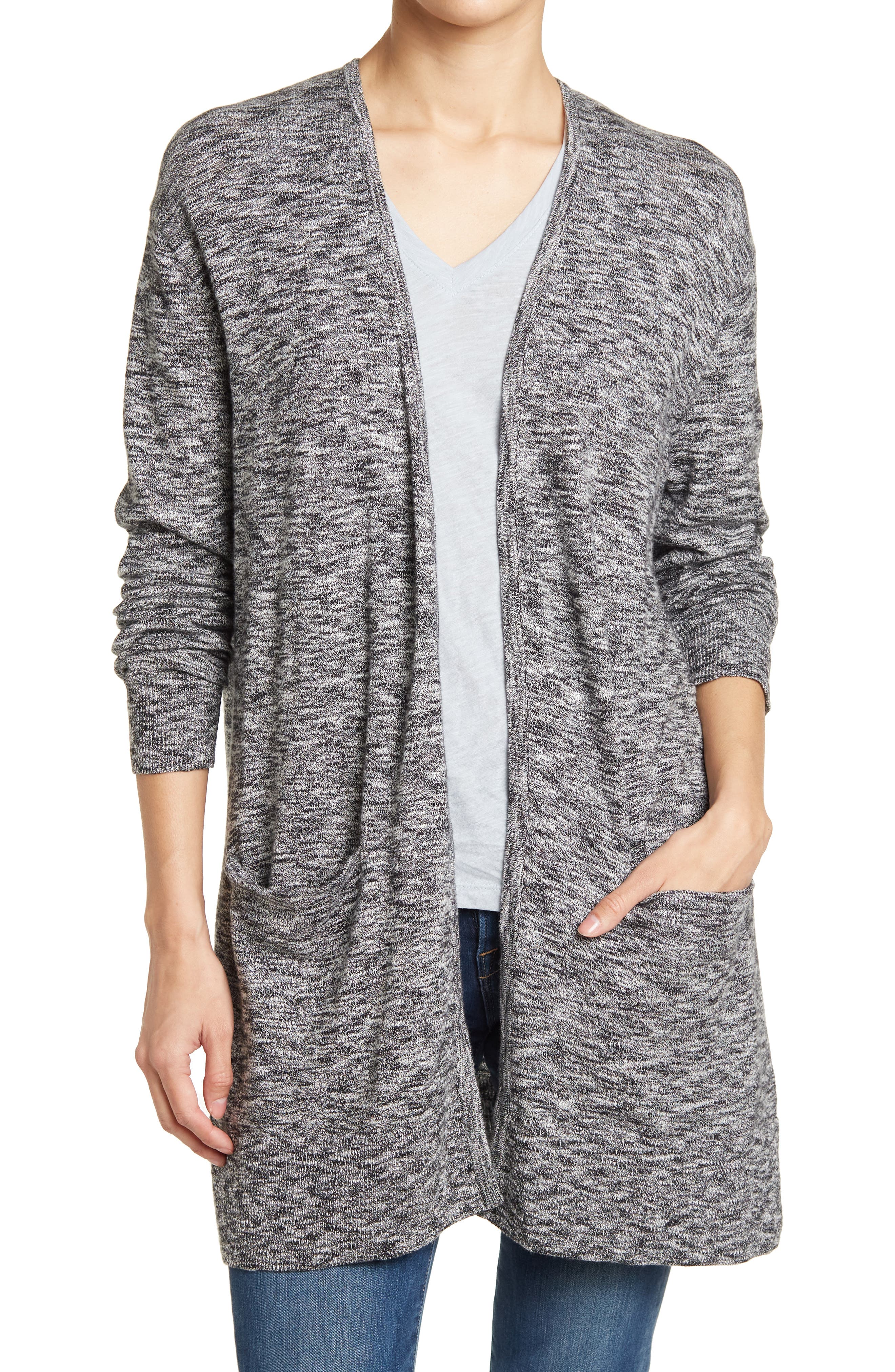 gray cardigan sweater