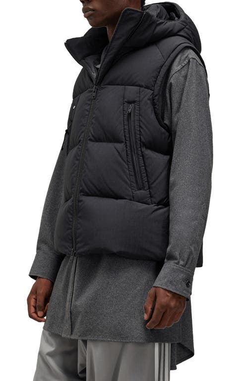 Shop Y-3 Hooded Insulated Down Puffer Vest In Black