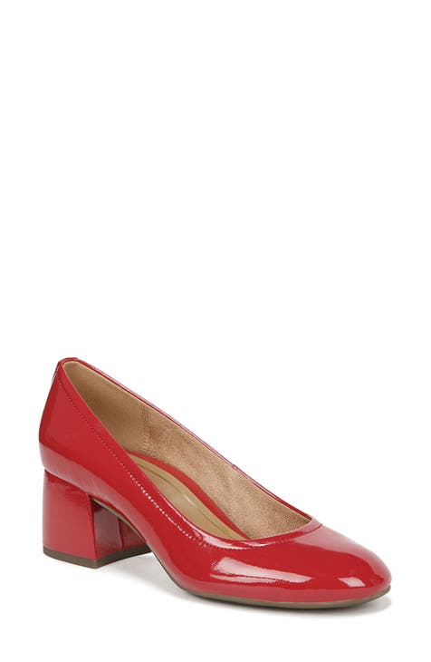 Red pumps size on sale 9