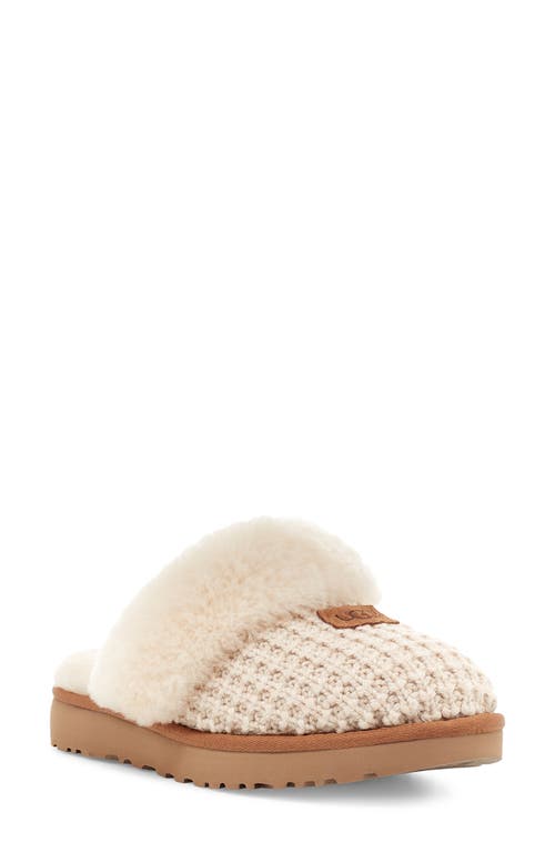 UGG(R) Cozy Knit Genuine Shearling Slipper in Cream Knit