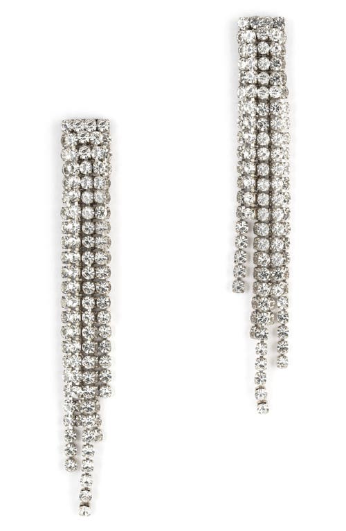 Elisa Crystal Drop Earrings in Silver