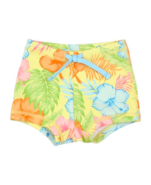 RuggedButts Boys UPF50+ Swim Shorties in Happy Hula