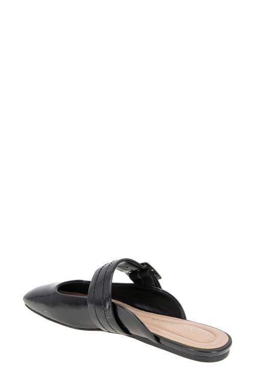 Bcbgeneration Women's Hope Square Toe Buckle Slide Flat Mules In Black