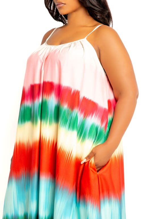 Shop Buxom Couture Gradient Stripe Maxi Dress In Orange Multi