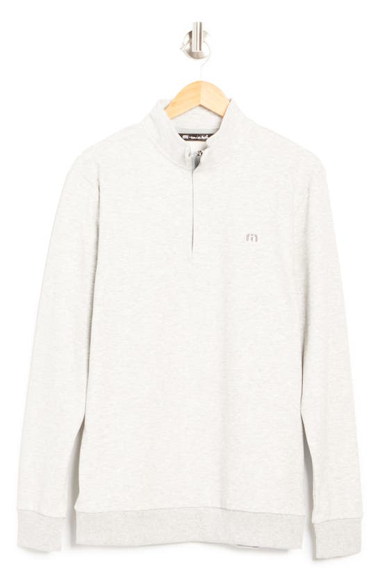 Travismathew Sky Quarter Zip Pullover In Heather Light Grey