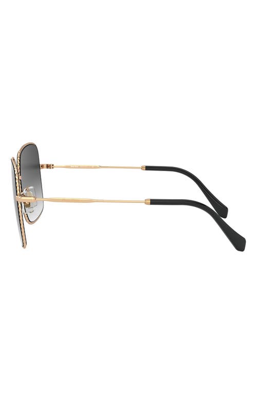 Miu Miu 56mm Gradient Rectangular Sunglasses In Antique Gold/grey Gradient
