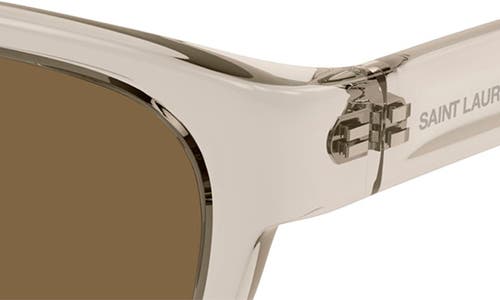 Shop Saint Laurent 46mm Phantos Sunglasses In Beige