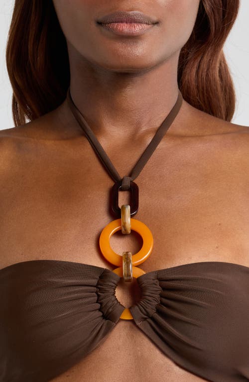 Shop Ramy Brook Reyna Halter Swim Top In Beach Brown