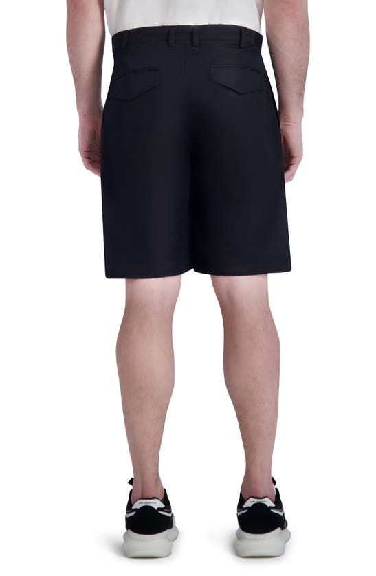 Shop Karl Lagerfeld Paris Linen & Cotton Drawstring Shorts In Black