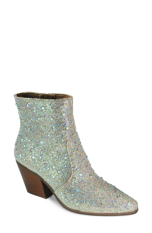 band of the free Rita Rhinestone Western Bootie in Clear