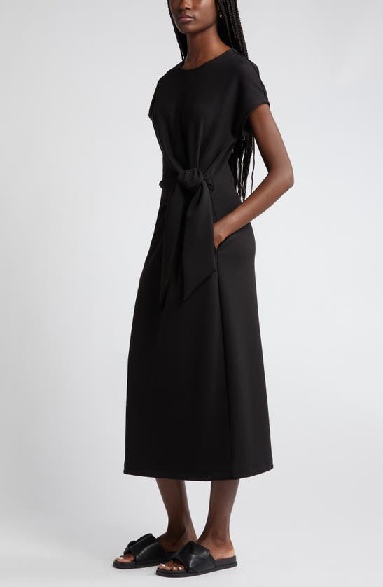 Shop Nordstrom Tie Waist Midi Dress In Black