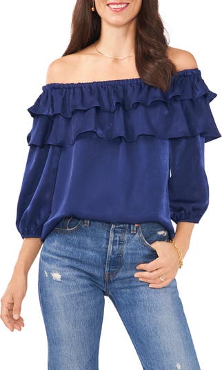 Vince camuto tiered ruffle best sale sleeve blouse