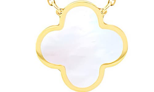Gabi Rielle Clover Pendant Necklace In Gold/pearl