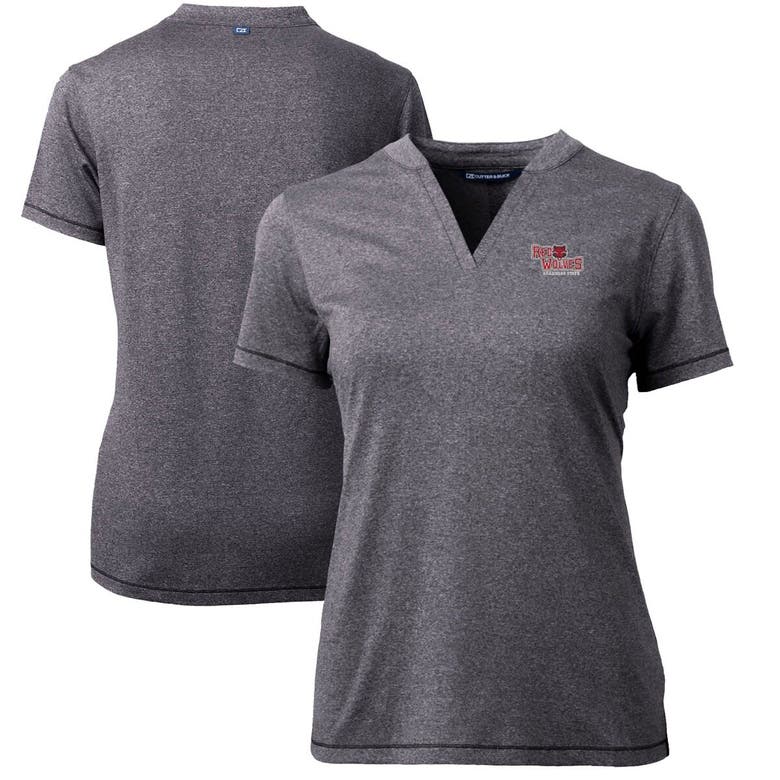 Cutter & Buck Heather Charcoal Arkansas State Red Wolves Forge Blade V-neck Top