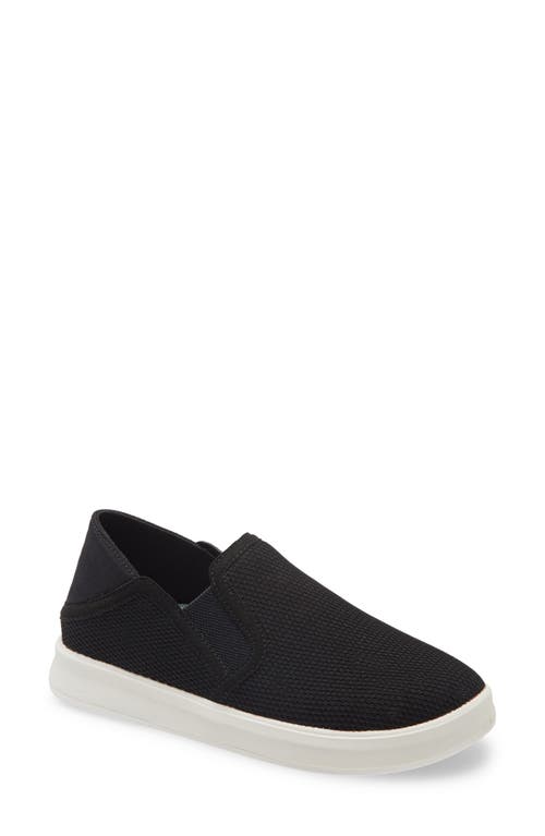 Olukai Ki‘ihele Slip-on Sneaker In Black/black Fabric