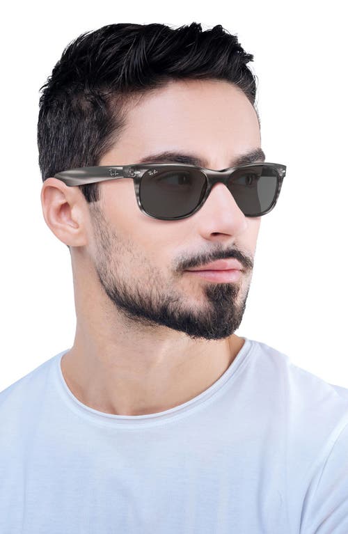 Ray Ban Ray-ban New Wayfarer 55mm Rectangular Sunglasses In Striped Grey/dark Grey