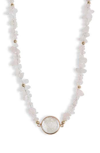 Cara Multistone Shell Pendant Necklace In White