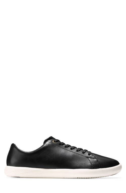 Cole Haan Grand Crosscourt Ii Leather Sneaker In Black Leather/white