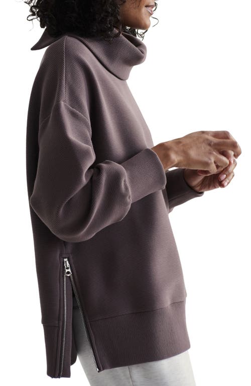 Varley Milton Cowl Neck Sweatshirt In Cocoa Berry