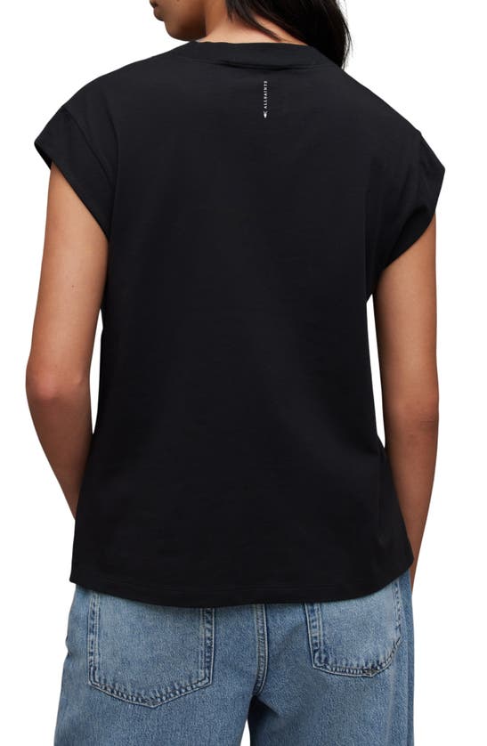 Shop Allsaints Esme Cotton Crewneck T-shirt In Black