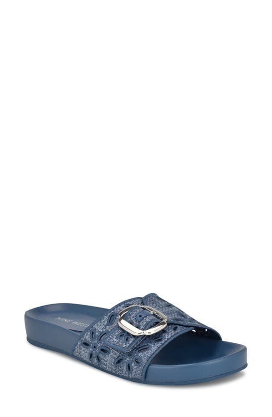 Shop Nine West Giulia Slide Sandal In Medium Blue