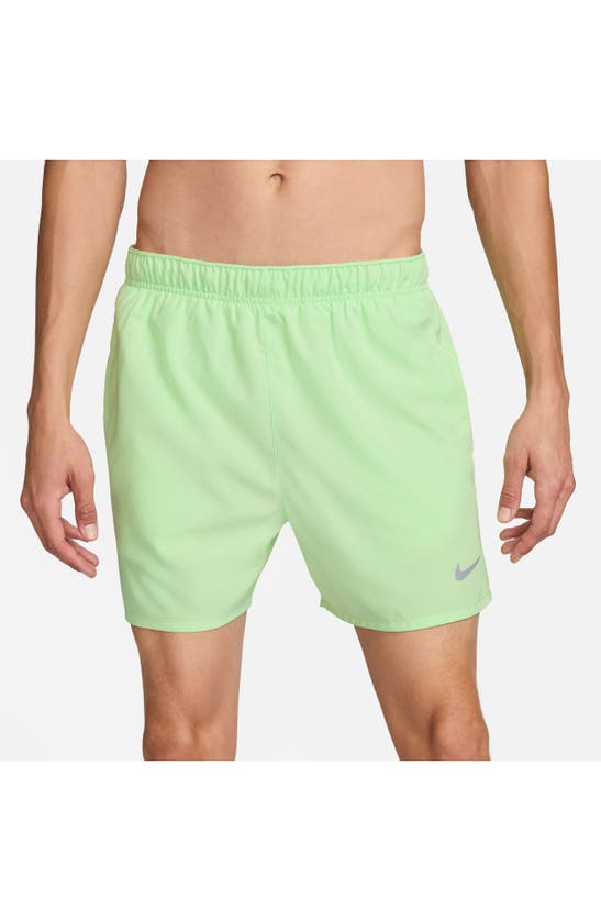Shop Nike Dri-fit Challenger 5-inch Brief Lined Shorts In Vapor Green/ Vapor Green