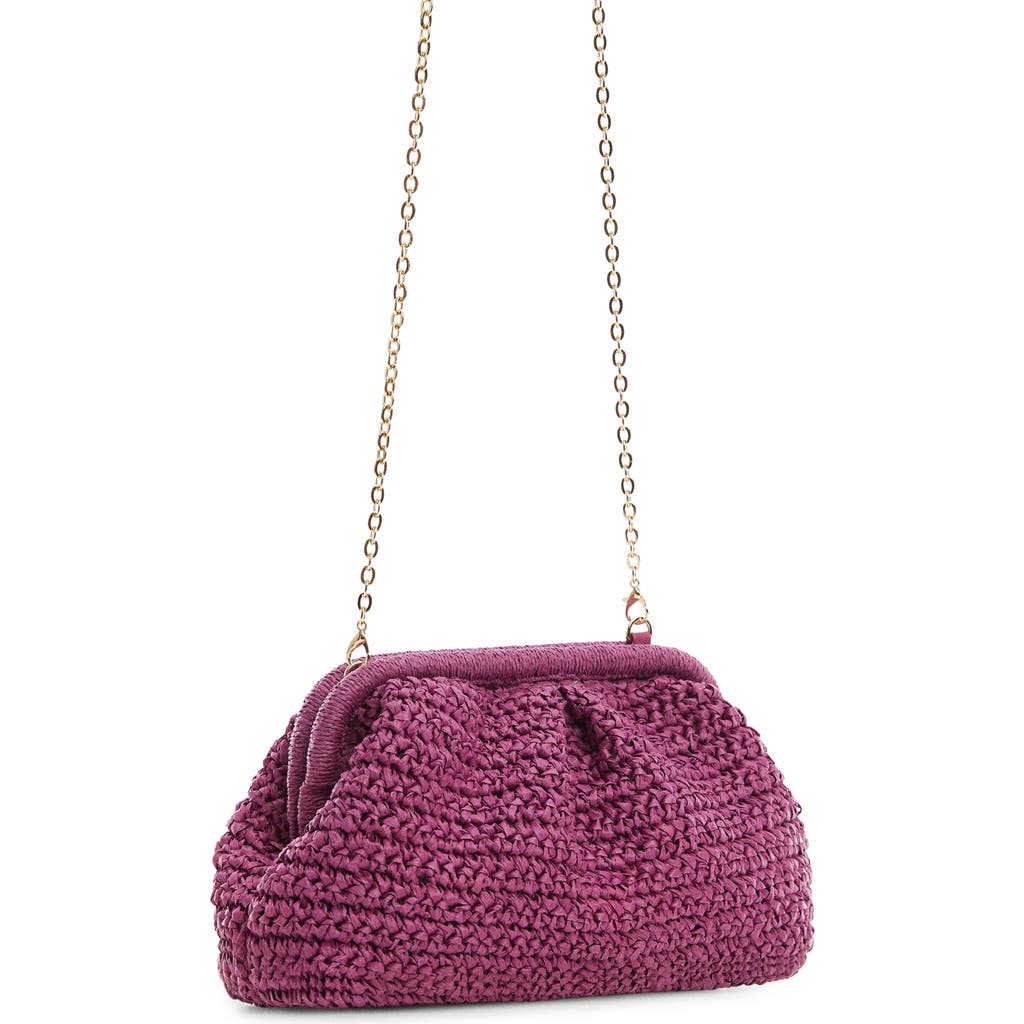 Mango Woven Frame Clutch In Pink