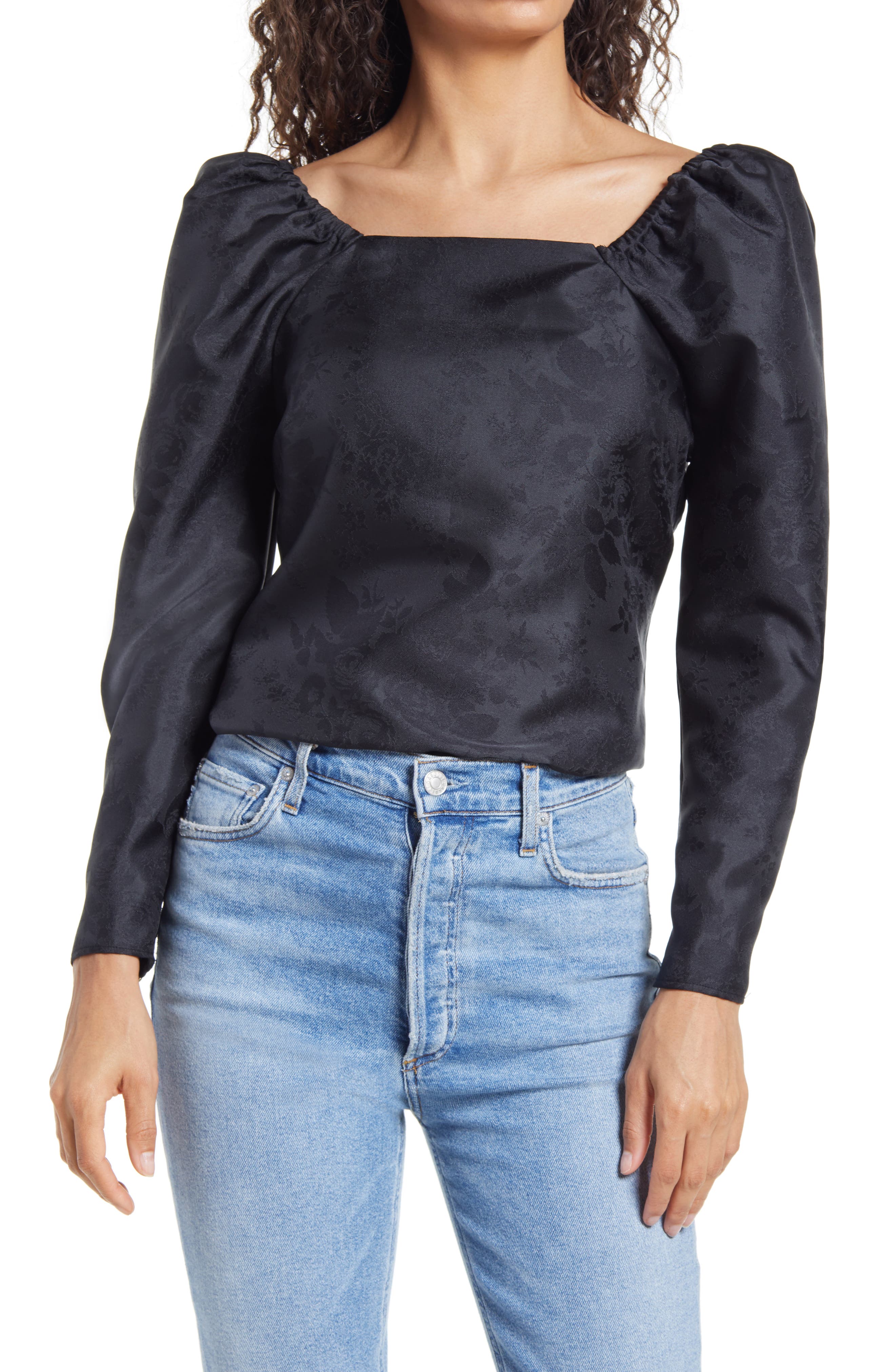 rachel parcell puff sleeve sweatshirt