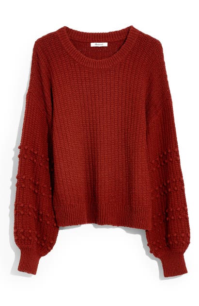 Madewell Bobble Sweater In Burnished Mahogany | ModeSens