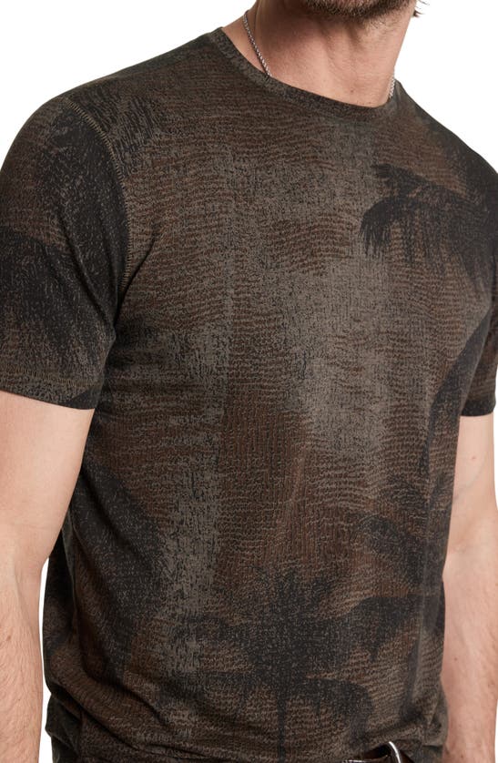 Shop John Varvatos Gobi Palm Burnout T-shirt In Earth Brown
