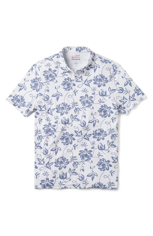 x Alfred Shaheen Classic Pareau Floral Performance Polo in White