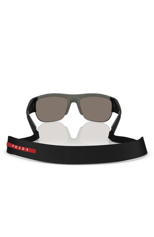 Prada Ps A01s 69mm Mirrored Semirimless Pillow Sunglasses In Grey Mirror