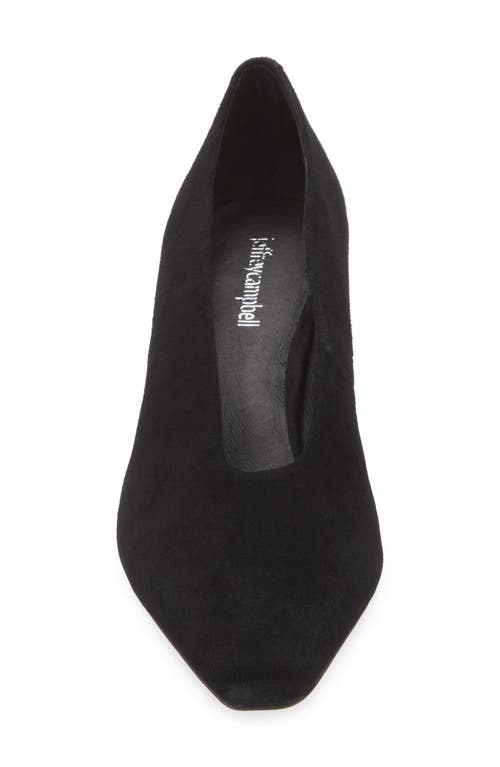 Shop Jeffrey Campbell Hints-2 Suede Square Toe Pump In Black Suede