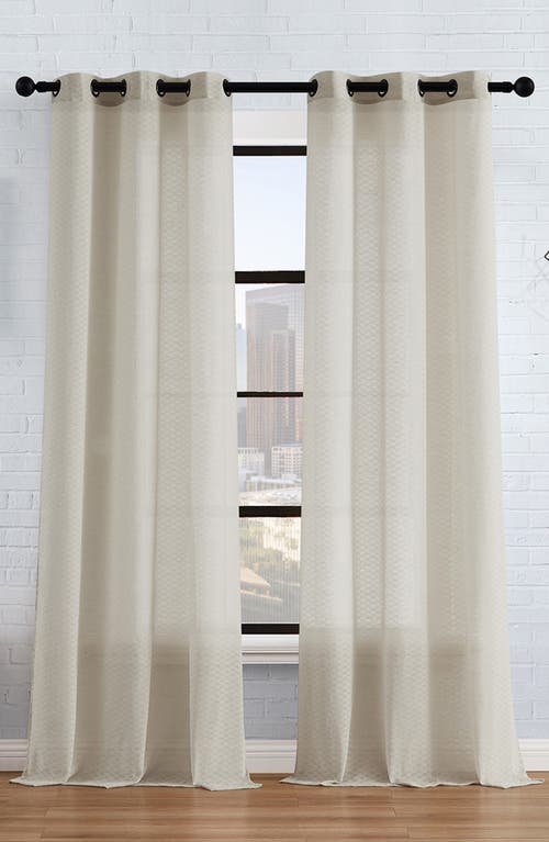 Lucky Brand Larkin Set Of 2 Light Filtering Curtain Panels In Linen Beige