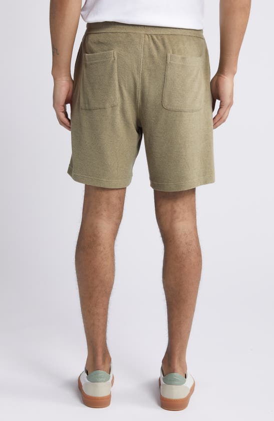 Shop Treasure & Bond Terry Cloth Shorts In Olive Mermaid